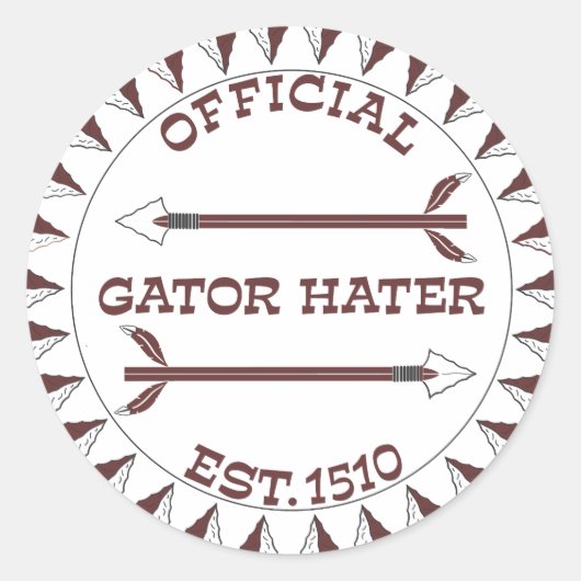 Gator-Hater-est-garnet Ronde Sticker (Voorkant)