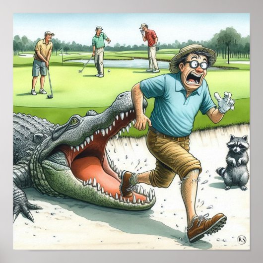 Gator Hazards - Golf Art Print (Voorkant)