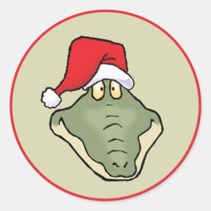 Gator Head Santa Ronde Sticker