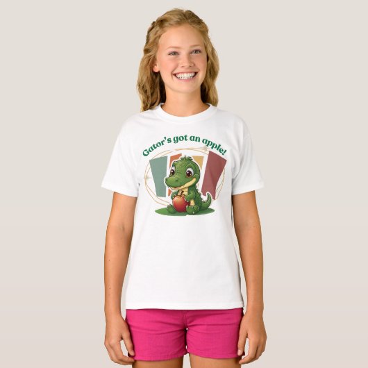 Gator heeft een appel t-shirt (Voorkant volledig)