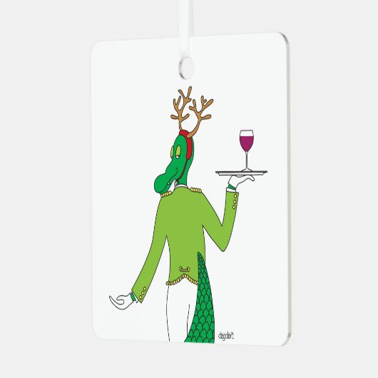 Gator Holiday Wine Ornament (Voorkant links)
