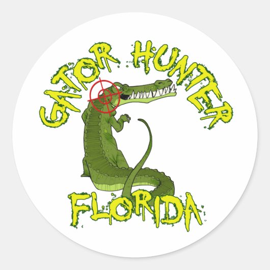 Gator Hunter Florida Ronde Sticker (Voorkant)