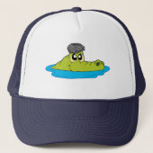 "Gator in het water" Schattigee Alligator Cartoon  Trucker Pet (Voorkant)