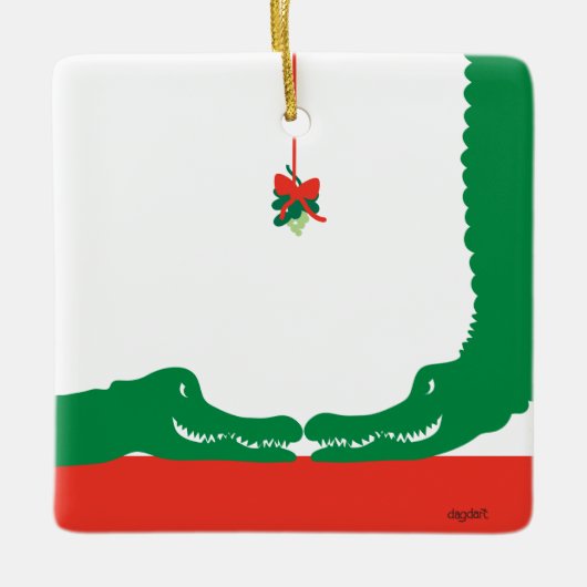 Gator Kerst Kus Keramisch Ornament (Voorkant)