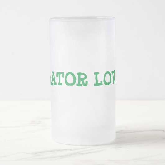 Gator Love Frosted Glass Beer Mok (Center)