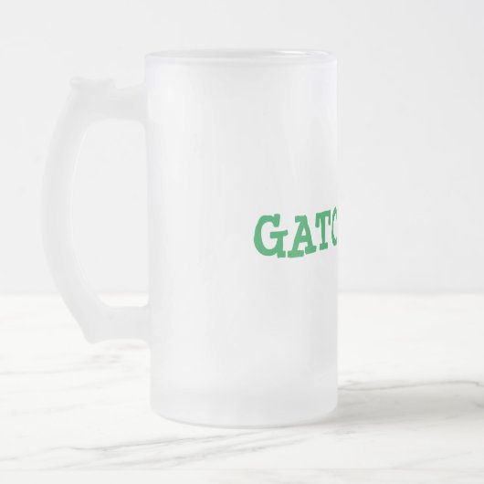 Gator Love Frosted Glass Beer Mok (Links)