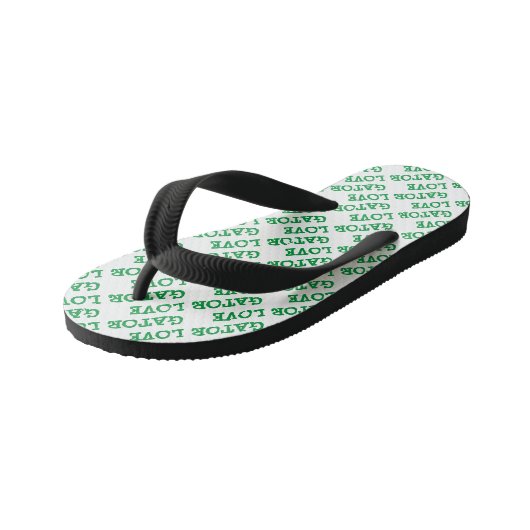 Gator Love Green Tiled Beach Teenslippers (Schuin)