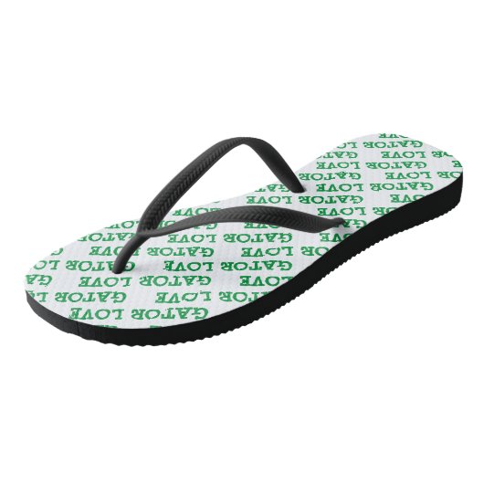 Gator Love Green Tiled Beach Teenslippers (Schuin)