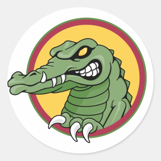 Gator Mascot Ronde Sticker (Voorkant)