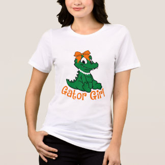 Gator Meisje Schattige Oranje Strik Gator Esthetie Tri-Blend Shirt
