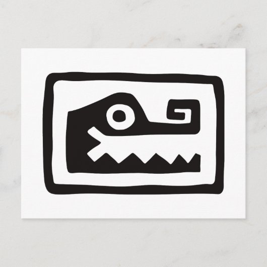 Gator, Mexicaanse hiërogliefen (Maya) Briefkaart (Voorkant)