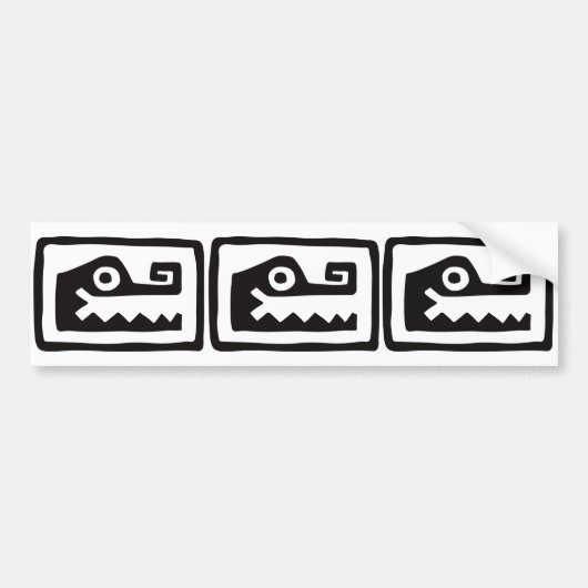 Gator, Mexicaanse hiërogliefen (Maya) Bumpersticker (Voorkant)