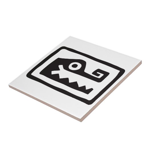 Gator, Mexicaanse hiërogliefen (Maya) Tegeltje (Zijkant)