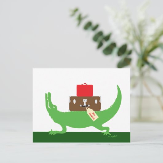 Gator on the Go bewegend Briefkaart (Staand voorkant)