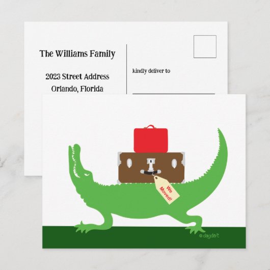 Gator on the Go bewegend Briefkaart (Voorkant / Achterkant)
