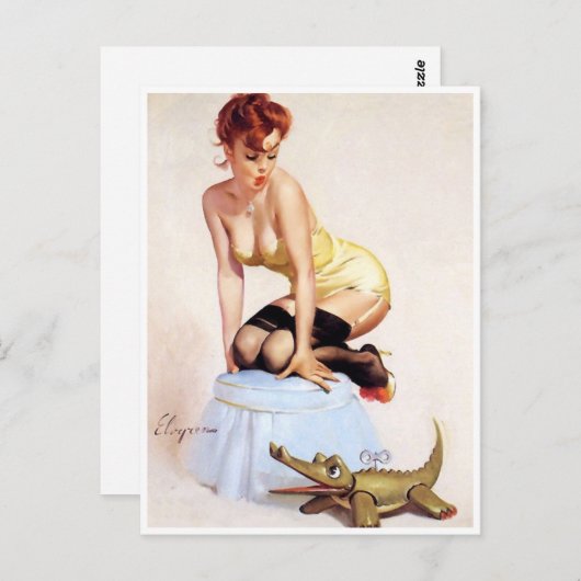 Gator Pin Up Briefkaart (Voorkant / Achterkant)
