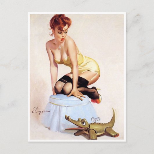 Gator Pin Up Briefkaart (Voorkant)