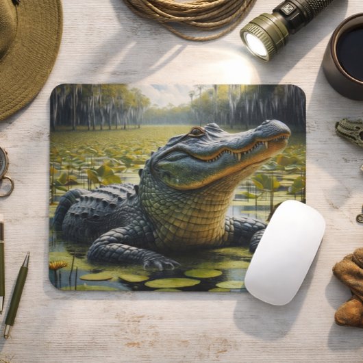 Gator Swamp Cadeau voor Vader Heren Bureaublad Dec Muismat