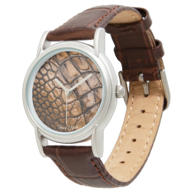 Gator-textuur Horloge (Gekanteld)