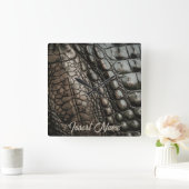 Gator-textuur Vierkante Klok (Huis)