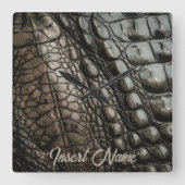 Gator-textuur Vierkante Klok (Voorkant)