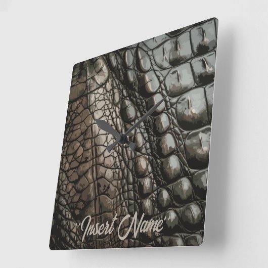 Gator-textuur Vierkante Klok (Hoek)