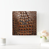 Gator-textuur Vierkante Klok (Huis)