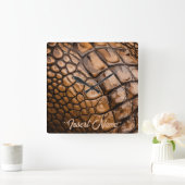 Gator-textuur Vierkante Klok (Huis)