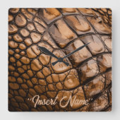 Gator-textuur Vierkante Klok (Voorkant)