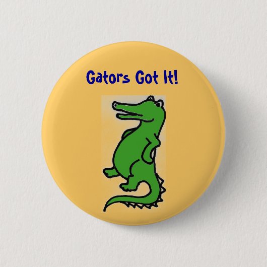 Gators hebben het. Knoop Ronde Button 5,7 Cm (Voorkant)