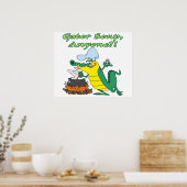 gatorsoep iedereen grappige alligator kookcartoon poster (Keuken)
