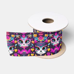 😻Gatos de Muertos Fiesta Satijnen Lint