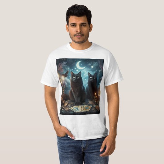Gatos negros y tarot t-shirt (Voorkant volledig)