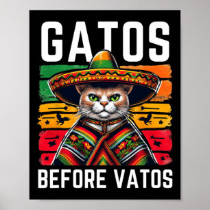Gatos voor Vatos Grappige Kat Mexicaanse Kat Ponch Poster