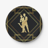 Gatsby 1920s Art deco geometric thema party Papieren Bordje (Voorkant)