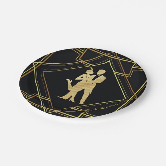 Gatsby 1920s Art deco geometric thema party Papieren Bordje (Gekanteld)