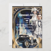 Gatsby 1920's ontwijken auto flapper man trendy kaart (Voorkant)