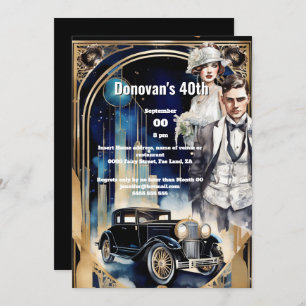 Gatsby 1920's ontwijken auto flapper man trendy kaart