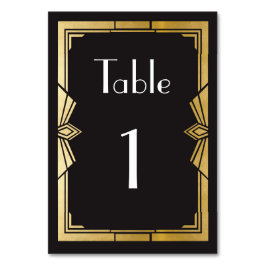 Gatsby 1920's Roaring 20s Table Number Wedding Kaart