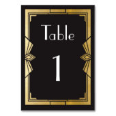 Gatsby 1920's Roaring 20s Table Number Wedding Kaart (Achterkant)
