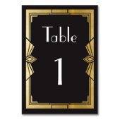 Gatsby 1920's Roaring 20s Table Number Wedding Kaart (Voorkant)