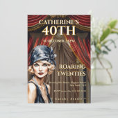 Gatsby 40e Verjaardagsfeest Uitnodiging (Staand voorkant)