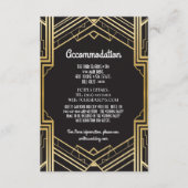 Gatsby Art Deco 1920 Accommodatie bruiloft Informatiekaartje (Voorkant)