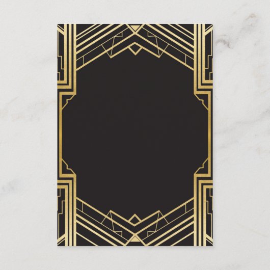 Gatsby Art Deco 1920 Accommodatie bruiloft Informatiekaartje (Achterkant)