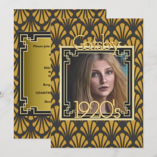 Gatsby  Art Deco 1920 Kaart (Voorkant / Achterkant)