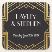 Gatsby Art Deco 1920 Onderzetter Wedding Party (Voorkant)