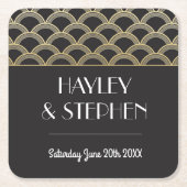 Gatsby Art Deco 1920 Onderzetter Wedding Party (Voorkant)