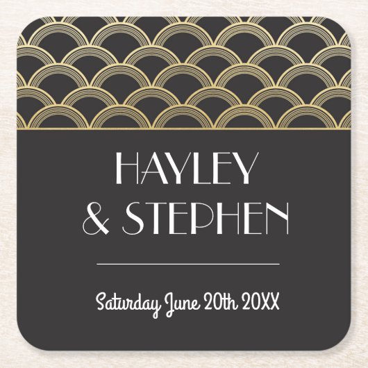 Gatsby Art Deco 1920 Onderzetter Wedding Party (Voorkant)