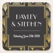Gatsby Art Deco 1920 Onderzetter Wedding Party (Voorkant)