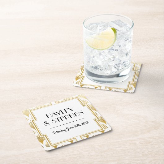 Gatsby Art Deco 1920 Onderzetters bruiloft (Insitu)